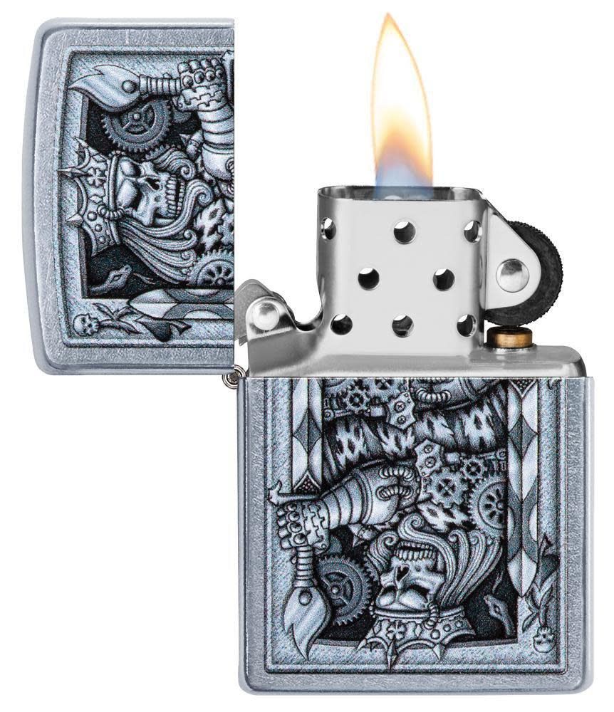 Zippo Lighter Street Chrome, Steampunk King of Spades