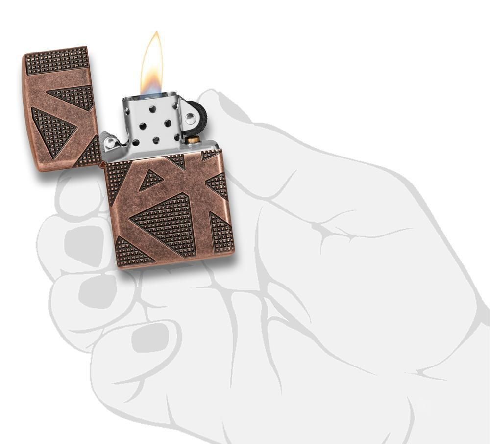 Zippo Lighter Antique Copper, MultiCut Armor, Geometric 360 Design -  KnifeCenter - 49036 - Discontinued