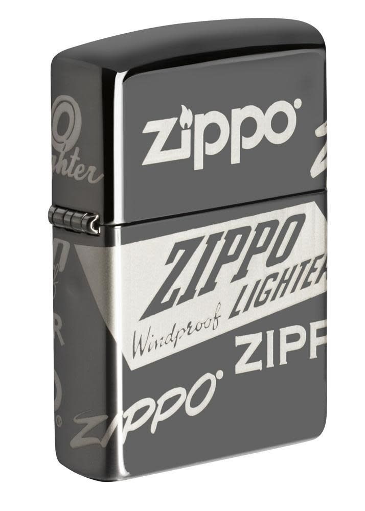Zippo Lighter Black Ice Slim, Vintage Zippo Design