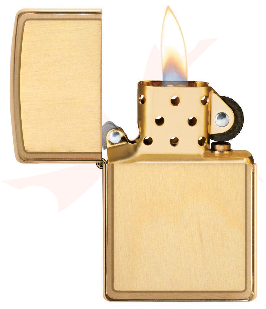 Zippo Lighter Woodchuck USA, Brushed Brass, Birch - KnifeCenter