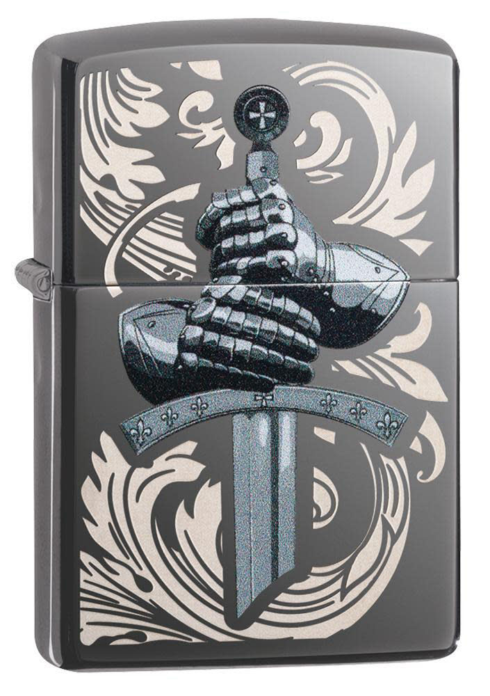 Zippo Lighter Black Ice, Knight's Glove - KnifeCenter - 49127