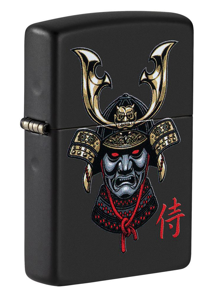 Zippo Lighter Black Matte, Samurai Kabuto - KnifeCenter - 49259