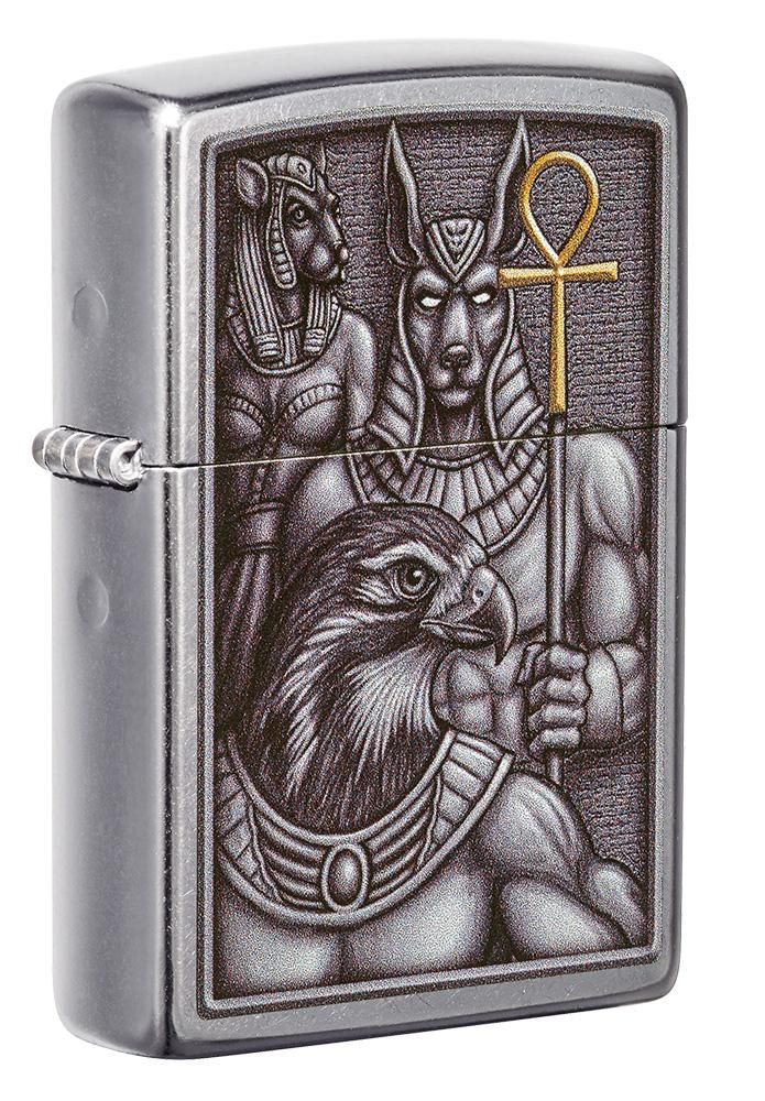 Zippo Lighter Street Chrome, Egyptian Gods - KnifeCenter - 49406