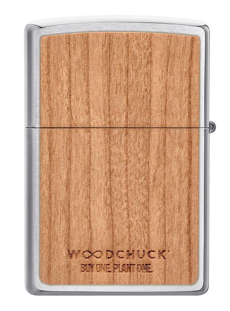 Zippo Lighter Woodchuck USA, Brushed Satin, Cherry - KnifeCenter