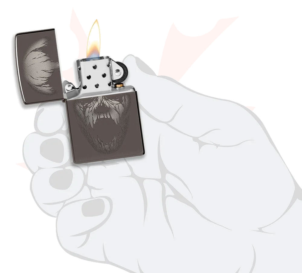 Zippo Lighter Black Ice, Screaming Monster - KnifeCenter - 49799