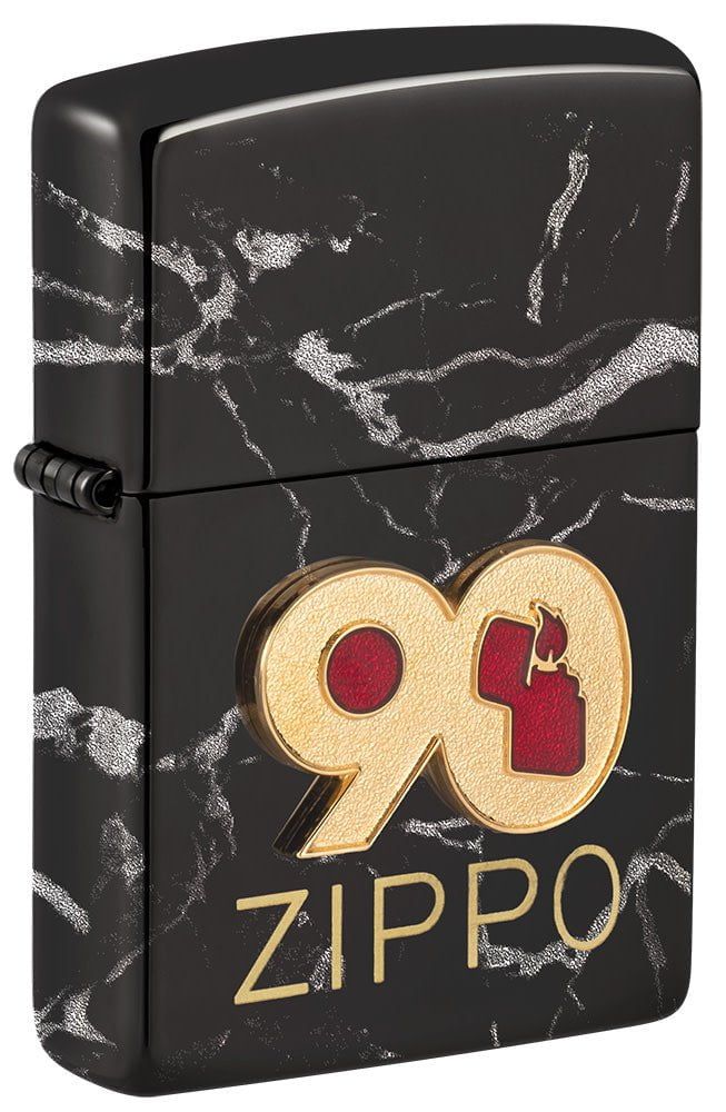 Zippo Lighter High Polish Black, Limited Edition Zippo 90th Anniversary  Commemorative Design