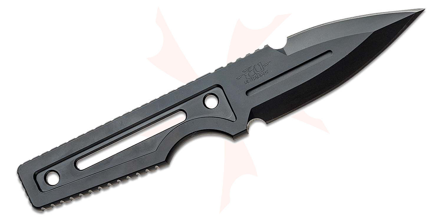 Zu Bladeworx Ultralight Fixed Blade Knife 4" D2 Black Cerakote Double