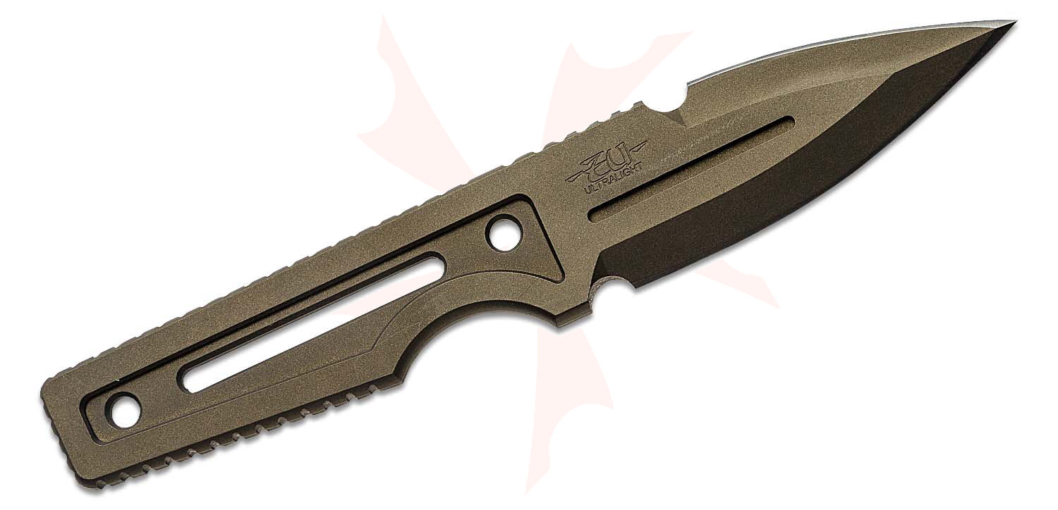 Zu Bladeworx Ultralight Fixed Blade Knife 4" D2 Dark Bronze Cerakote
