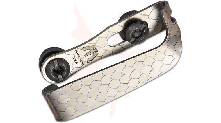 Mummert Knives Custom Slotted Titanium Clip V2 with Mounting Hardware, Armor Scale
