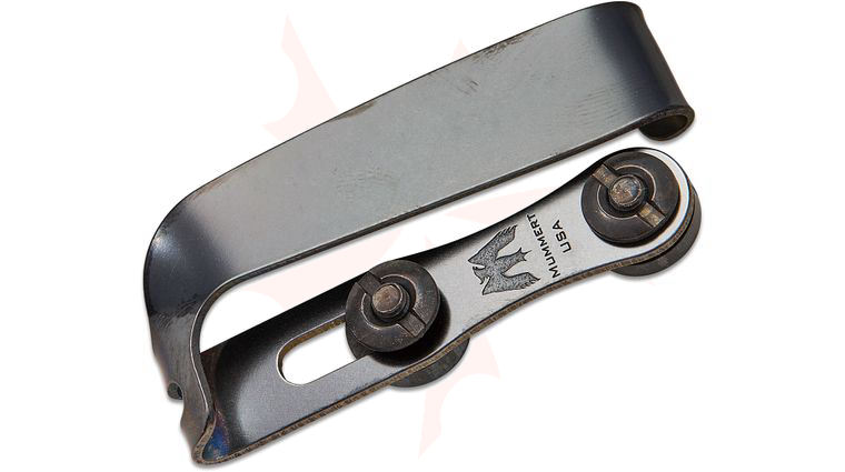 Mummert Knives Custom Slotted Titanium Clip V2 with Mounting Hardware, STG Black