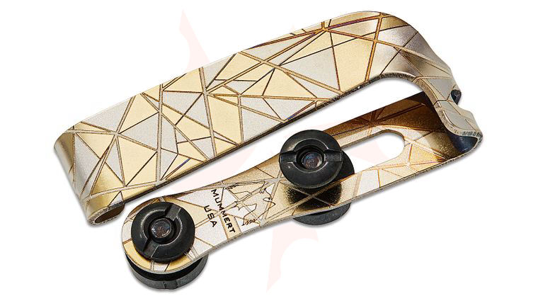Mummert Knives Custom Slotted Titanium Clip Reverse V2 with Mounting Hardware, Bright Shatter