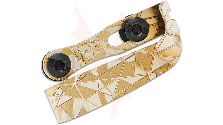 Mummert Knives Custom Slotted Titanium Clip V2 with Mounting Hardware, Bright Shatter
