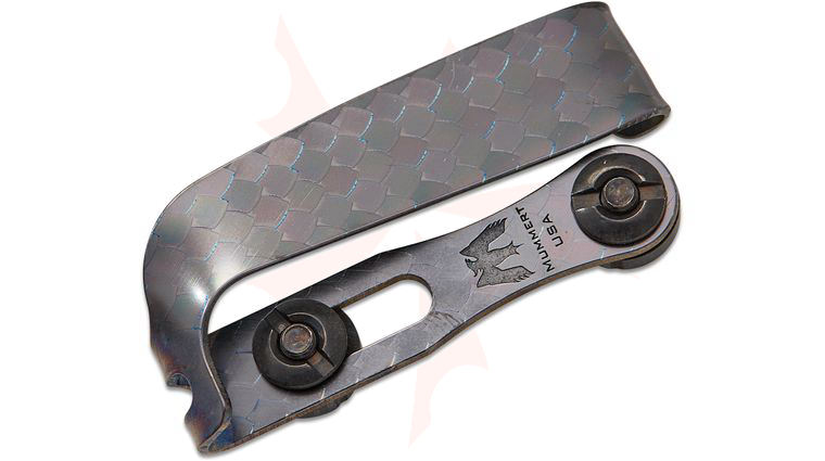 Mummert Knives Custom Slotted Titanium Clip V2 with Mounting Hardware, Mamba Finish