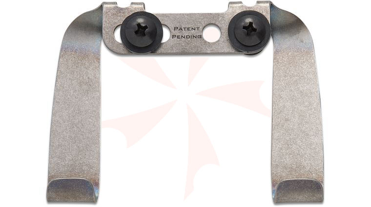Mummert Knives Custom Titanium Double Clip with Mounting Hardware, Tumbled