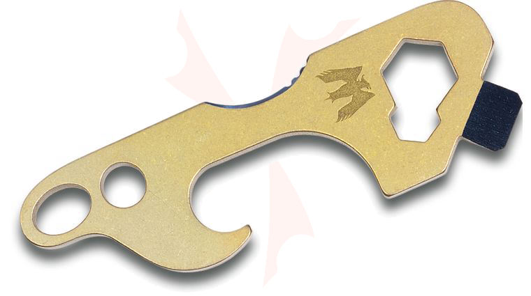 Mummert Knives TTP-3 Titanium Bottle Opener Mini Multi-Tool, Gold Anodized