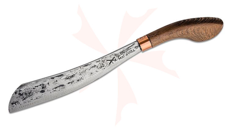 MY Parang Duku Chandong Machete 12 inch Carbon Steel Blade, Heavy Wood Handle, Nylon Sheath