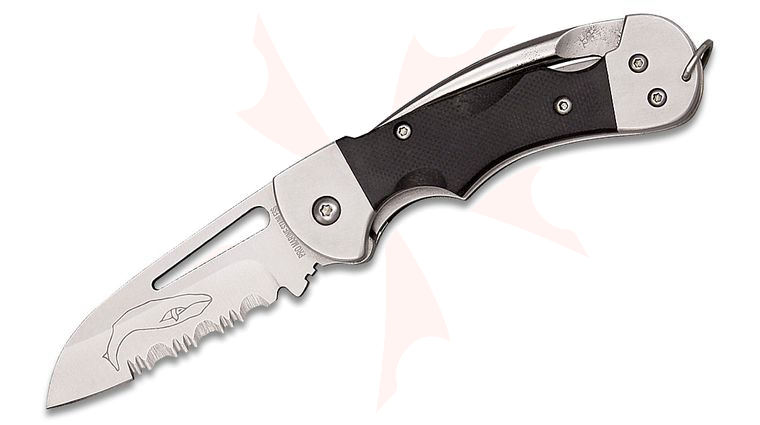 Myerchin BF377P Generation 2 Crew Pro Rigging Knife 2.5 inch Combo Sheepsfoot Blade, Black G10 Handles