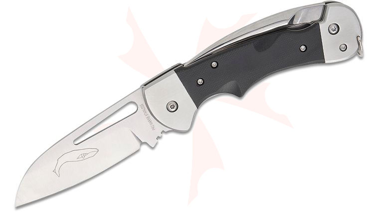 Myerchin BF300 Generation 2 Captain Pro Rigging Knife 3.25 inch Sheepsfoot Blade, Black G10 Handles