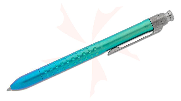 MachineWise Custom ROTA Pen #440, Blue to Green Fade Anodized Titanium Click Pen, 5.125 inch Overall