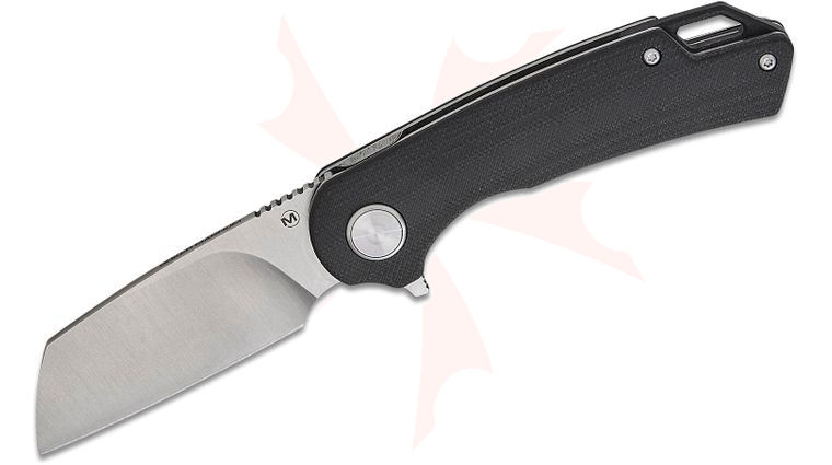 Boker Magnum Cliff Wharn Flipper Knife 2.75 inch 440B Satin Wharncliffe Blade, Black G10 Handles