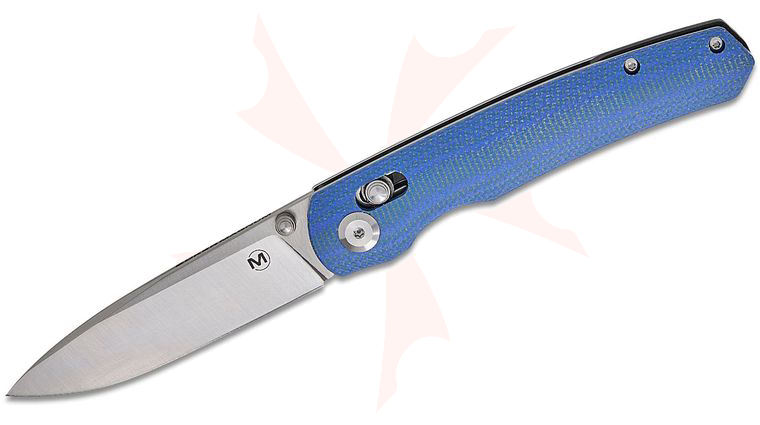 Boker Magnum Shango Crossbar Lock Folding Knife 3.33 inch 440A Satin Drop Point Blade, Blue Micarta Handles