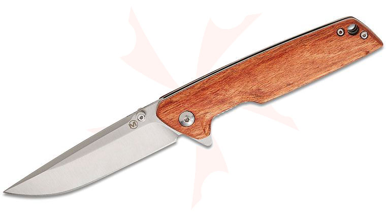 Boker Magnum Slim Brother Wood Flipper Knife 3.54 inch 440 Satin Drop Point Blade, Bubinga Wood Handles