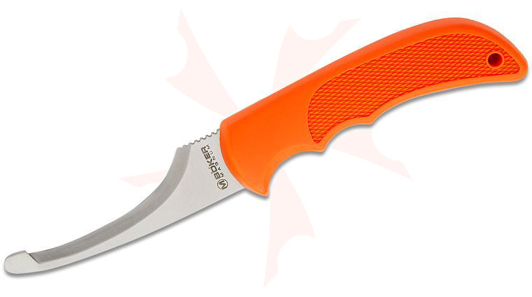Boker Magnum HL Fixed Blade Gutting Knife 3.54 inch 440C Satin Blade, Orange TPR Handle, Orange Kydex Sheath