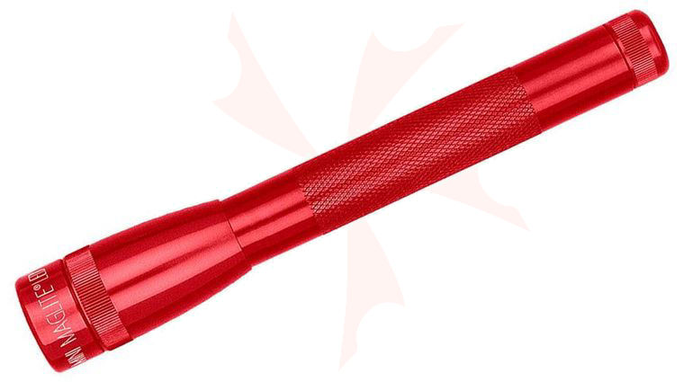 Maglite Minimag LED 2 AA Flashlight, Red Aluminum, Nylon Belt Holster