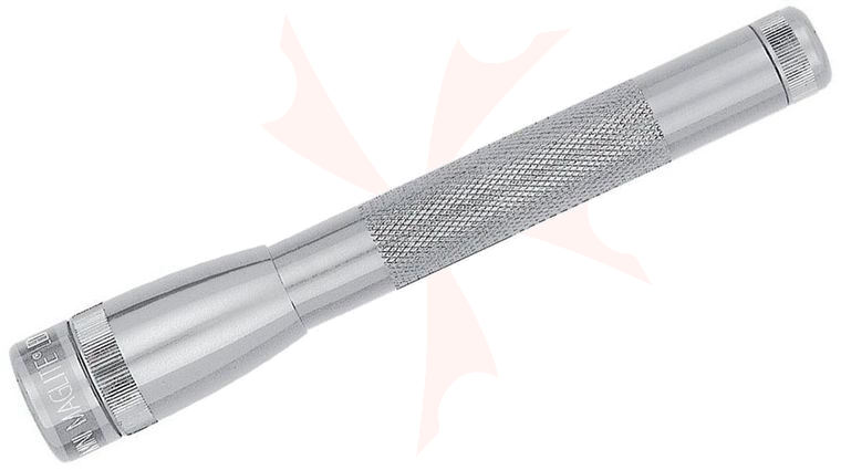 Maglite Minimag LED 2 AA Flashlight, Pewter/White Aluminum, Nylon Belt Holster