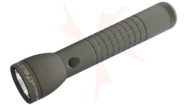 Maglite ML300LX 2 D Cell LED Flashlight - OD Green Knurled Aluminum Body, 487 Max Lumens, Nylon Pouch