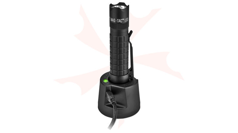 Maglite Mag-Tac LED Rechargeable Flashlight System, Black Crowned Bezel, 671 Lumens