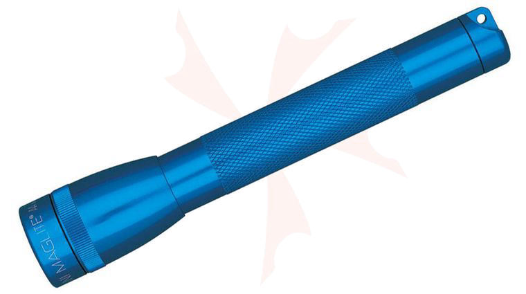 Maglite Minimag 2 AA Flashlight, Blue Aluminum, Nylon Belt Holster