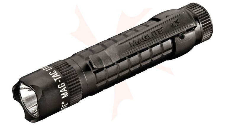 Maglite Mag-Tac 2 CR123 LED Flashlight, Black Aluminum with Crowned Bezel, 320 Lumens