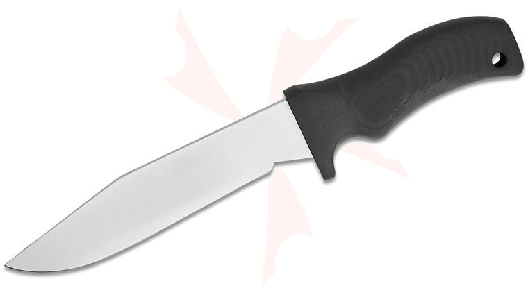 Mad Dog Knives ATAK Fixed Blade Combat Knife 7.125 inch O-1 Tool Steel VVTL Clip Point Blade, Black FR4 Composite Handle, Kydex ATAK Sheath