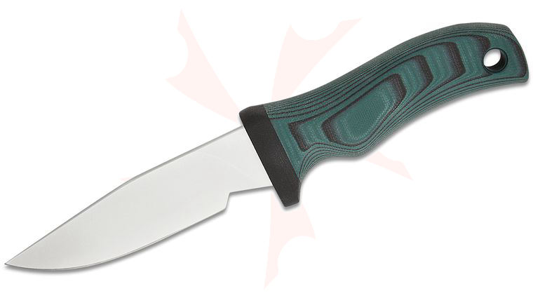 Mad Dog Knives Bug Bug Fixed Blade Field Knife 4 inch O-1 Tool Steel VVTL Clip Point Blade, Green/Black FR4 Composite Handle, Kydex HiRide Sheath