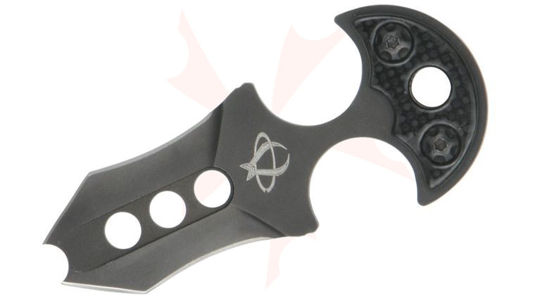 Mantis BK-1 Wicked Boot Knife 2 inch Black Blade, Carbon Fiber Handles