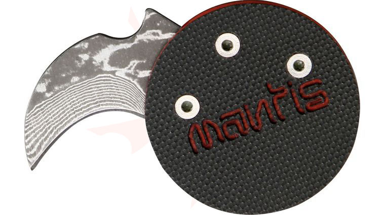 Mantis MCk-1 Civilianaire Coin Knife, Demon Edition, 0.75 inch Hawkbill Blade