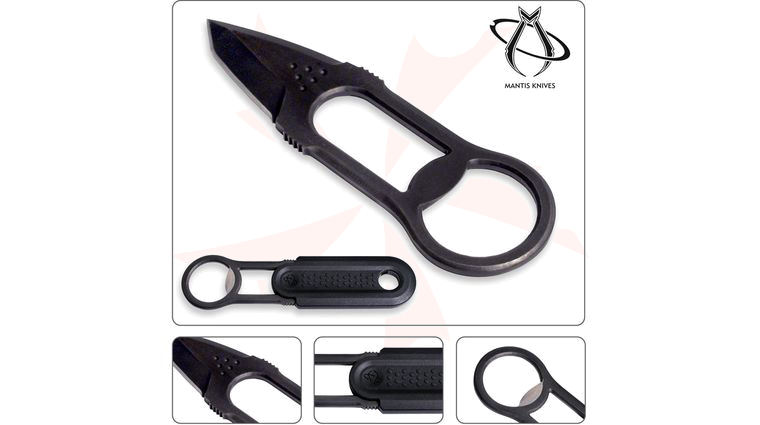 Mantis MU-4 Picker 2 Neck Knife 2 inch Tanto Plain Blade, Steel Handle