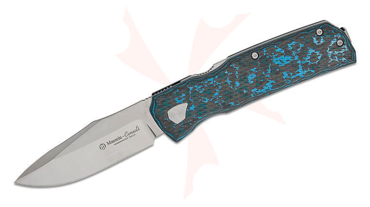 Maserin 502/BM Power Folding Knife 3.15 inch MagnaCut Satin Drop Point Blade, Arctic Storm FatCarbon Handles