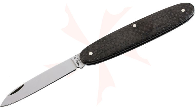 Maserin 175/CN Temperini Classic Slipjoint Pocket Knife 2.56 inch Blade, Black Carbon Fiber Handles
