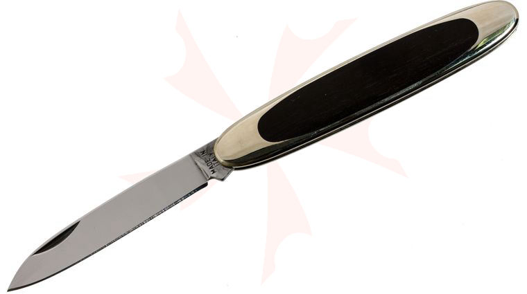 Maserin Temperini Line Classic Folding 2.56 inch Plain Pen Blade, Ebony Wood Scales