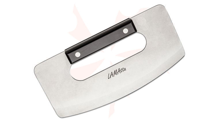 Maserin 2100/20AN LAMAtta Ulu Knife, 7.87 inch 420 Stonewashed Blade, Black Aluminum Handle
