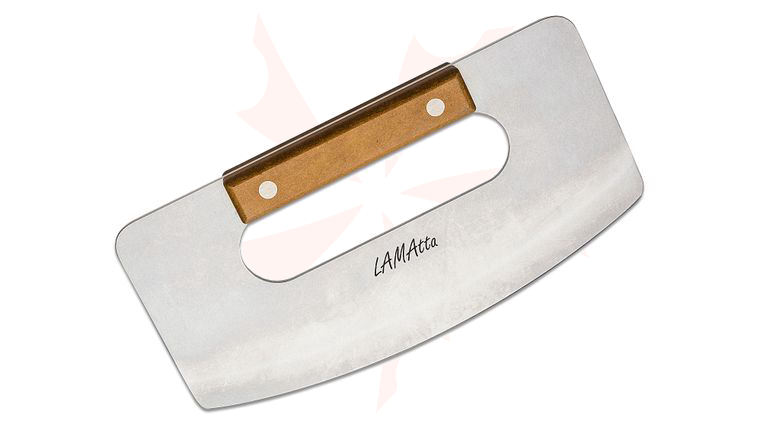 Maserin 2100/20PM LAMAtta Ulu Knife, 7.87 inch 420 Stonewashed Blade, Brown Paper Stone Handle