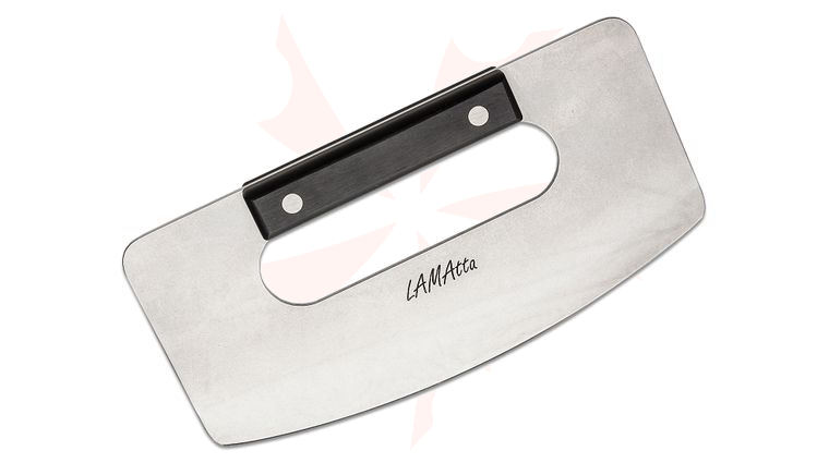 Maserin 2100/20PN LAMAtta Ulu Knife, 7.87 inch 420 Stonewashed Blade, Black Paper Stone Handle