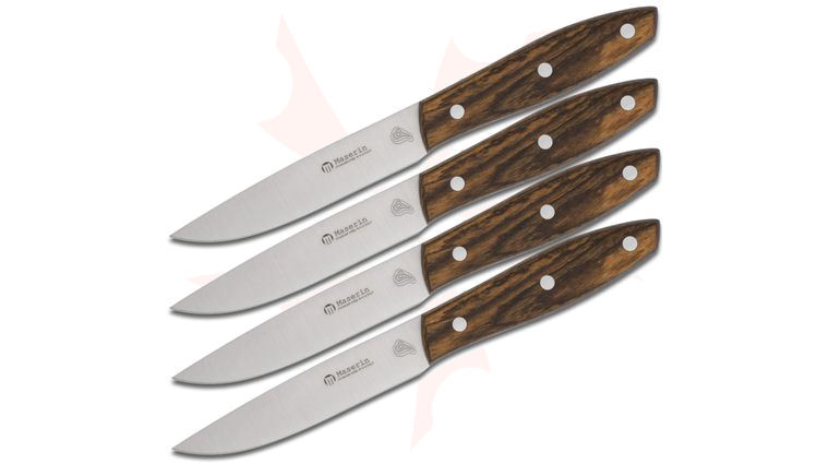 Maserin 2133/BO Stakni 4 Piece Steak Knife Set, Bocote Wood Handles