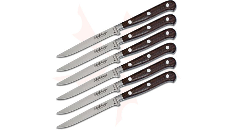 Maserin 2411/SA Coltello Maniago 6 Piece Steak Knife Set, Paosantos Wood Handles