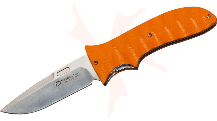 Maserin 384/G10A GTO Folding Knife 3-3/4 inch N690 Blade, Orange G10 Handles