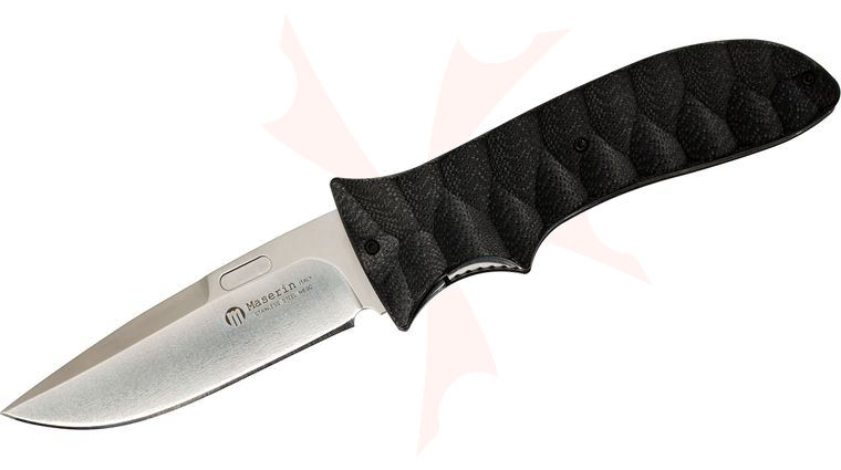 Maserin 384/G10N GTO Folding Knife 3-3/4 inch N690 Blade, Black G10 Handles