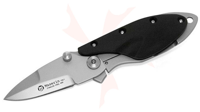 Maserin 550/EB OneFold Folding Knife 2 inch Blade, Stainless Steel Handles with Ebony Wood Scale