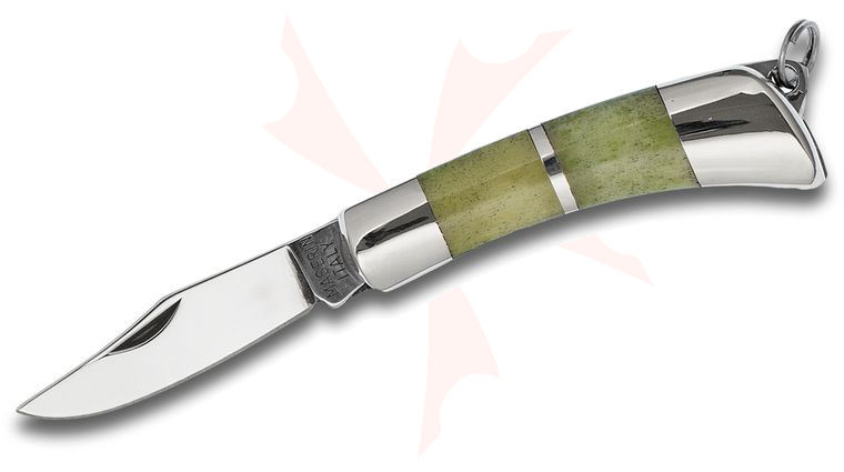 Maserin 707/VR Mignon Classic Miniature Folding Knife 1.25 inch Blade, Green Bone Scales